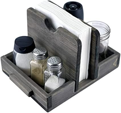 Diy Salt And Pepper Holder, Condiment Holder Diy, Napkin Holders Ideas, Napkin Salt And Pepper Holder, Salt And Pepper Holders Wooden, Napkin Holder Ideas Diy, Wooden Napkin Holder Ideas, Napkin Holder Ideas, Table Caddy Restaurant