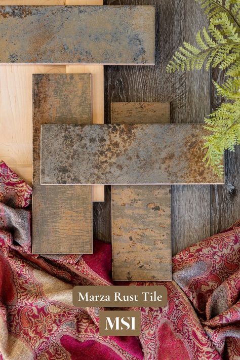 Tile Backsplash Kitchen Hickory Cabinets, Rustic Backsplash Ideas Tile, Farmhouse Stone Backsplash, Wooden Backsplash Bathroom, Rustic Cabin Backsplash Ideas, Brick Look Backsplash Kitchen, Distressed Tile Backsplash, Old World Kitchen Backsplash, Rustic Metal Backsplash Kitchen