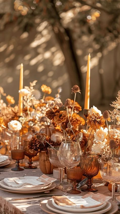 Autumn Sweet Table, Fall Party Table Decor, Fall Event Decor, Wedding With Pumpkins, Fall Wedding Tablescapes, Dinner Hosting, Fall Reception, Wedding Staircase, Fall Wedding Ceremony