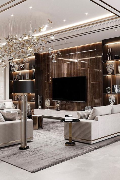 Stunning Living Room Inspirations With Gensler Luxury Living Room Design, Design Room, Hall Design, Apartment Interior Design, Apartment Interior, Lighting Ideas, Tv Room, Luxurious Bedrooms, Ceiling Design