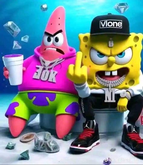 Swag Spongebob, Swag Backgrounds, Gangster Spongebob, Playlist Pics, Cool Cartoon Drawings, Cute Imvu Baddies, Disney Cars Wallpaper, Disney Swag, Nightmare Before Christmas Tattoo