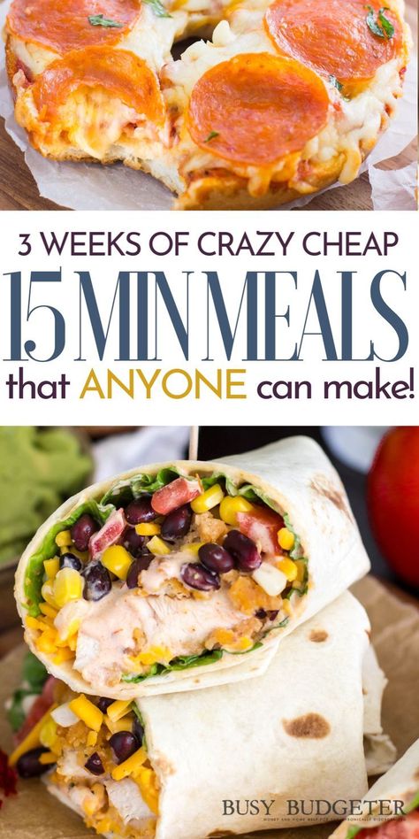 Easy 15 Minute Meals, 15 Min Meals, Dinners Ideas, 15 Minute Dinners, Easy Cheap Dinners, Fast Dinner Recipes, Cheap Easy Meals, Dinner On A Budget, 15 Minute Meals