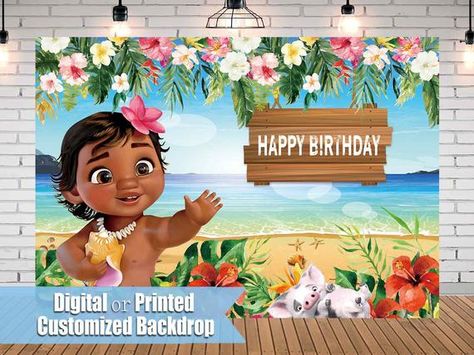 Moana Backdrop, Shower Cartoon, Birthday Photo Background, Moana Bebe, Baby Moana, Moana Birthday Party, Moana Birthday, Summer Baby Shower, Photography Themes