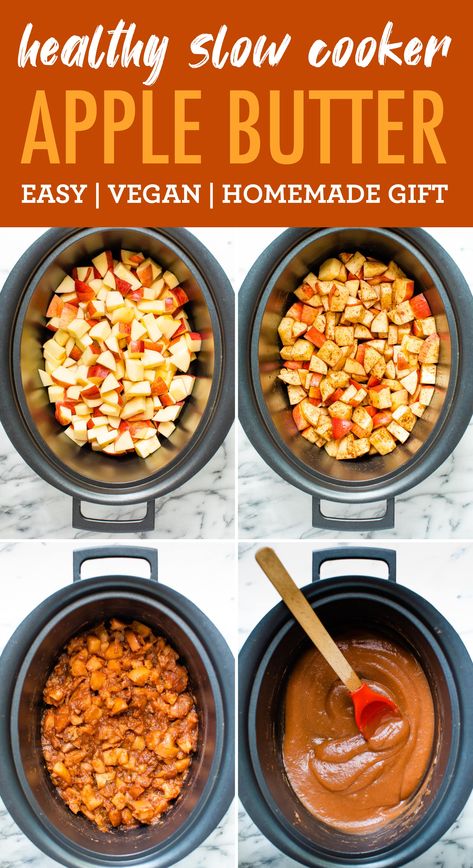 Healthy Apple Butter Crock Pot, Apple Butter Crock Pot No Sugar, Diy Apple Butter Crock Pots, Healthy Apple Crockpot Recipes, Apple Butter Crock Pot Slow Cooker, Oatmeal Slow Cooker Recipes, Slow Cooker Apple Chutney Recipe, Healthy Crockpot Apples, Apple Slow Cooker Recipes