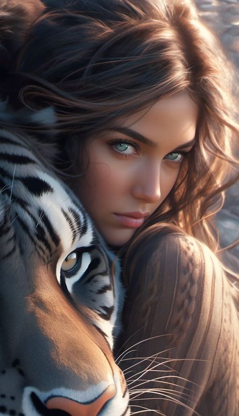 Long Blonde, Mystical Art, White Tiger, Long Blonde Hair, Beautiful Fantasy Art, Girly Art, Girl Wallpaper, Fantasy Artwork, Character Portraits