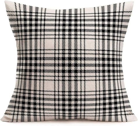 Amazon.com: Aremetop Rustic White Buffalo Check Plaids Decorative Pillow Covers Retro Style Home Decor Throw Waist Pillow Case Cushion Cover Cotton Linen 24x24 Inch Square Pillowcase for Sofa Couch : Home & Kitchen Buffalo Check Plaid, Garden Pillows, Basement Decor, Linen Throw Pillow, Rustic White, White Buffalo, Black White Fashion, Buffalo Check, Style Home