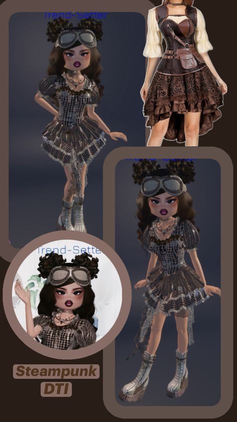 #dresstoimpress Steampunk Dti Outfit, Steampunk Dress To Impress, Dti Theme, Steampunk Dress, Set Active, Dti Ideas, Dti Fits, Dti Outfits, Cool Avatars