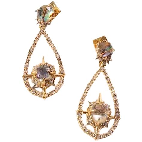 Brand New Condition And Never Worn Size: 2” X 0.8” Signature Gold Pyramid Ab Post Backs Star Drop Earrings, Alexis Bittar Jewelry, Alexis Bittar, Purple Gold, Pyramid, Size 2, Drop Earrings, Crystals, Stars