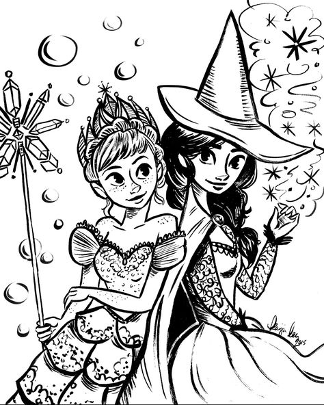 Frozen/Wicked crossover coloring page