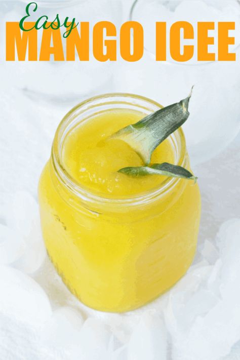 This Easy Mango Icee Recipe is the perfect summer treat! It's cold and creamy and bursting with sweet & tangy mango flavor! #mango #slush #icee #slushie #summer #frozentreat Mango Slushie Recipe, Mango Slush, Icee Slushie, Ice Recipe, Baby Cough Remedies, Slush Recipes, Homemade Cough Remedies, Icee Recipe, Slushie Recipe