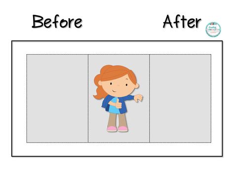 before and after Teaching Before And After Concepts, First Next Last Sequencing, Kindergarten Report Cards, Speech Therapy Worksheets, Comic Template, Report Cards, Kindergarten Curriculum, Princess Invitations, Math 2