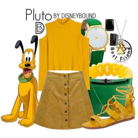 Pluto - DisneyBound Disney Princess Inspired Outfits, Disney Bound Outfits Casual, Disney Trip Outfits, Disney Outfits Women, Princess Inspired Outfits, Pluto Disney, Theme Park Outfits, Disney Themed Outfits, Classic Disney Characters