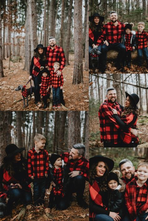 Buffalo Plaid Photo Shoot Family, Family Pictures Buffalo Plaid, Buffalo Plaid Family Pictures, Buffalo Plaid Christmas Pictures Family, Red And Black Buffalo Plaid Christmas Family Pictures, Plaid Christmas Family Photos, Cabin Christmas Family Photos, Red And Black Plaid Family Pictures, Red Plaid Photoshoot Family