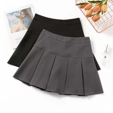 Bucket Cake, Short Pollera, Umbrella Skirt, Pleated Tennis Skirt, Mini Skirt Black, Normal Clothes, Skirt High Waist, Pleated Shorts, Skirt Women