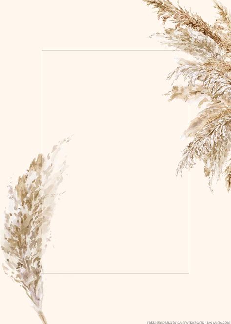 Watercolor Pampas, Brown Invitation, Wedding Invitations Set, Blank Wedding Invitations, Brown Wedding Invitations, Boho Wedding Invitation Template, Unique Wedding Invitation, Engagement Invitation Template, Canva Wedding