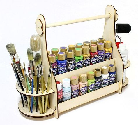 Painting Supplies Organization, Art Organizer, Rangement Art, Craft Paint Storage, Art Studio Organization, Organizer Diy, Art Studio Room, Art Painting Tools, Paint Storage