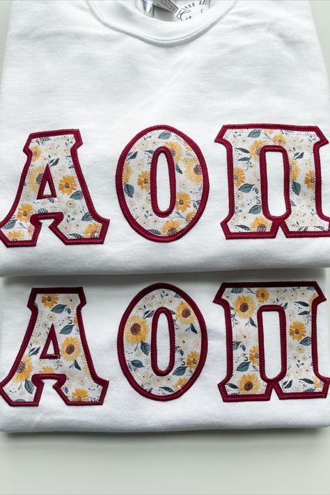 Stitch Letters Sorority, Sorority Letters Sweatshirt, Stitched Sweatshirt, Stitch Letters, Big Little Basket, Stitch Sweatshirt, Big Lil, Sorority Sweatshirts, Sorority Merch