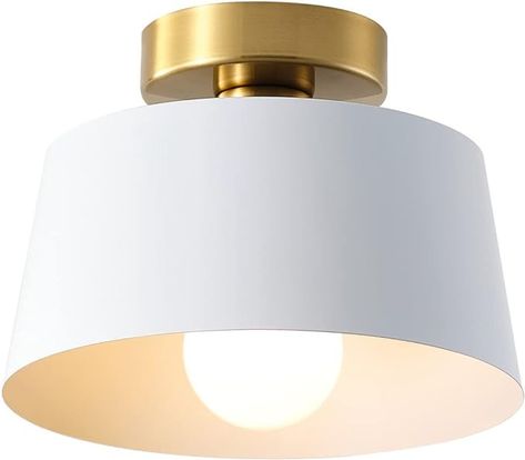 LHLYCLX Ceiling Light Fixture, Hallway Ceiling Light with Gold Plate and White Shade, Modern Simple Style Porch Light Fixtures Semi Flush Mount (2 Pack White) - Amazon.com Flush Mount Ceiling Lights Hallways, Hallway Ceiling Lights, Track Lighting Kitchen, Hallway Ceiling, Porch Light Fixtures, Laundry Room Lighting, Porch Light, Light Fixtures Flush Mount, Ceiling Light Fixture