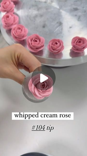 Buttercream Flower Cake Floral Design, Icing For Flowers Recipe, Making Roses With Icing, Frosting Roses On Cake, Whipped Frosting Cake Designs, How To Make A Rose With Icing, Piped Roses On Cake, Roses On Cakes Buttercream, Cream Flowers Cake