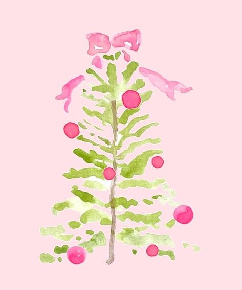 Pink And Green Christmas Tree, Christmas Watercolors, Texture Pictures, Pink And Green Christmas, Christmas Pallet, Watercolor Christmas Cards Diy, Christmas Tree Wallpaper, Cute Christmas Wallpaper, Christmas Card Art