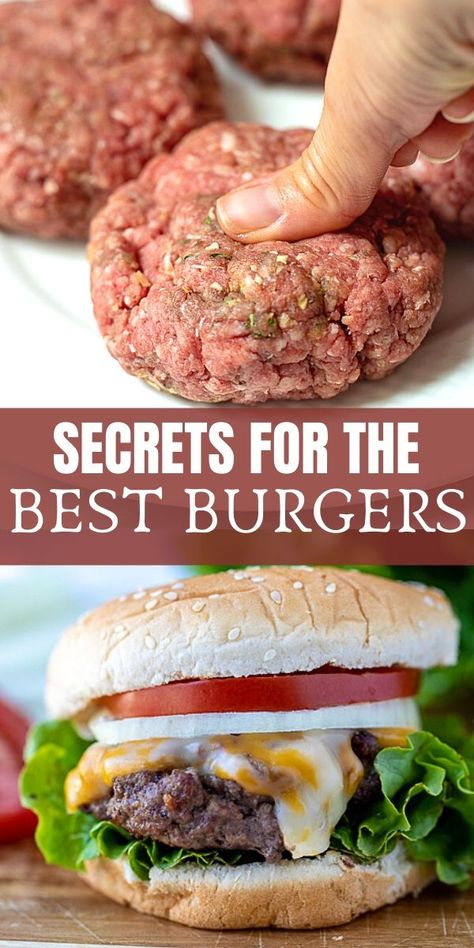 If you are looking for the Best Homemade Burgers, this recipe is for you! With only a few ingredients and minimal prep work, you can have the best juicy, flavorful homemade burgers thanks to a few key pro-tips. Best Hamburger Recipe, Homemade Burger Patties, Best Hamburger Recipes, Best Homemade Burgers, Homemade Burger Recipe, Grilled Burger Recipes, Hamburger Recipes Patty, Hamburger Recipe, Burger Recipes Beef