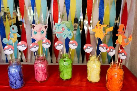 Pokemon Birthday Party Table Decorations, Pokemon Centerpieces Table Decorations, Pokemon Wedding Centerpieces, Pokemon Birthday Centerpieces, Pokemon Party Centerpieces, Pokemon Table Centerpiece, Pokemon Centerpieces Diy, Pokemon Table Decorations, Pokémon Centerpieces