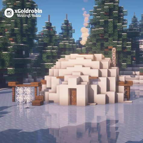 A small igloo. ❄ Do you like snow? ☃️❄ ▶ Follow @xgoldrobin for more Minecraft Buildings ideas & designs! 🏡 ▶ Everything is built by me! 😃… Construction Minecraft, Minecraft Building Ideas, Case Minecraft, Mine Minecraft, Minecraft Decoration, Minecraft Interior Design, Bangunan Minecraft, Easy Minecraft Houses, Minecraft Christmas