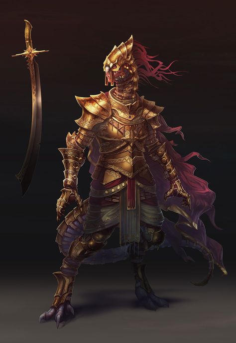 Divinity Original Sin 2 Art, Reptilian People, Divinity Original Sin 2, Divinity Original Sin, Red Lizard, Metal Armor, Dragon Rpg, Creature Artwork, Alien Concept Art