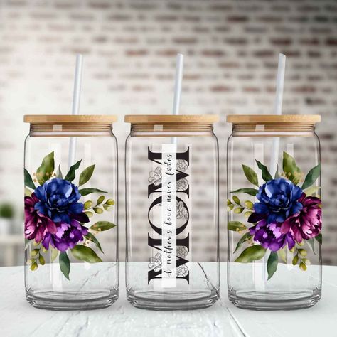 Glass Cup Wrap, Best Mom Ever, Cup Wrap, Libbey Glass, Tumbler Sublimation, Glass Cup, Glass Design, Best Mom, Cricut Projects