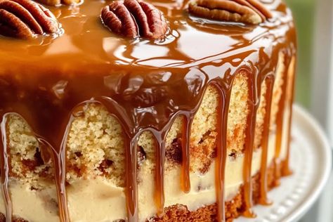 Try this rich and buttery Butter Pecan Cake with Maple Pecan Glaze, a Southern classic with toasted pecans and a sweet maple glaze. Perfect for gatherings! Maple Butter Pecan Bar Cake, Maple Butter Glaze, Pecan Bar, Pecan Glaze, Maple Cake, Maple Bars, Butter Pecan Cake, Butter Glaze, Bar Cake