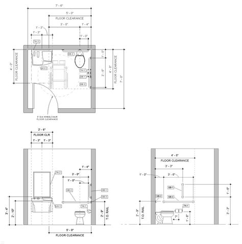 Gallery of Design a Bathroom for People with Disabilities by Downloading this Basic Revit Sample Model - 2 Modern Islamic Interior, Universal Design Bathroom, Design A Bathroom, Disabled Bathroom, Bathroom Plan, Bathroom Dimensions, Tree Plan, Restroom Design, Bathroom Floor Plans