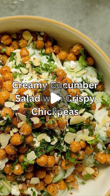 Creamy Cucumber Chickpea Salad, Cucumber Salad With Crispy Chickpeas, Smashed Zucchini And Chickpea Salad, Cucumber Chick Pea Feta Salad, Viral Tuna Chickpea Cucumber And Parsley Salad, Cucumber Chickpea Salad With Feta And Lemon, Chickpea Snacks, Creamy Cucumber Salad, Spiced Chickpeas