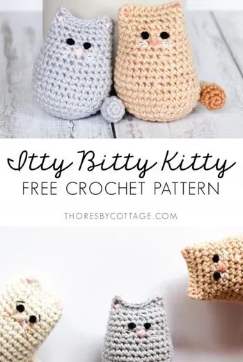 Free Crochet Pattern Cat • Free Crochet Patterns Woodland Squirrel, Crocheting Amigurumi, Crochet Kitty, Kat Haken, Crochet Critters, Crochet Cat Toys, Crochet Cat Pattern, Easy Crochet Projects, Crochet Amigurumi Free