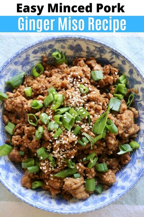 Ground Pork Stir Fry, Miso Pork, Homemade Miso, Pork Mince Recipes, Pork Stir Fry Recipes, Healthy Pork Recipes, Miso Recipe, Minced Meat Recipe, Minced Pork