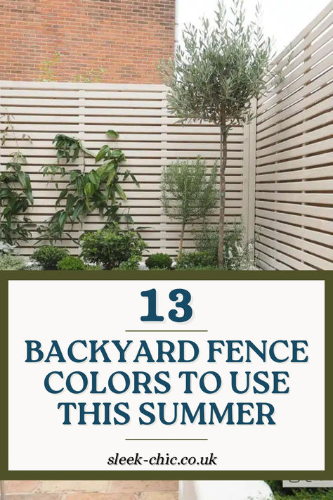 Before you start thinking about refreshing your fences paintwork, don’t reach for your typical everyday wood stain.  Take inspiration from the below fence colour ideas that will help to create a welcoming and stylish outdoor space this year. Pergola Colour Ideas, Sherwin Williams Fence Paint, Beige Fence Paint, Light Grey Fence Paint, Back Garden Fence Colour Ideas, Painted Wood Fence Colors, Backyard Fence Colors, Fence Paint Colours Garden Ideas, Pretty Fence Ideas