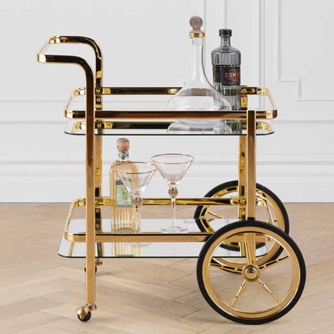 Gentlemen Room, Coffee Table Decor Living Room, Modern Bar Cart, Rolling Bar Cart, Gold Bar Cart, Bar Card, Apartment Vibes, Vintage Bar Carts, Tea Cart