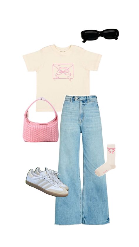 Pink bow everyday outfit Nyc Outfits Aesthetic, Simple Outfits For School, Outfit Layout, Cute Preppy Outfits, Stockholm Fashion, Simple Trendy Outfits, Everyday Outfit, Cute Simple Outfits, Casual Style Outfits