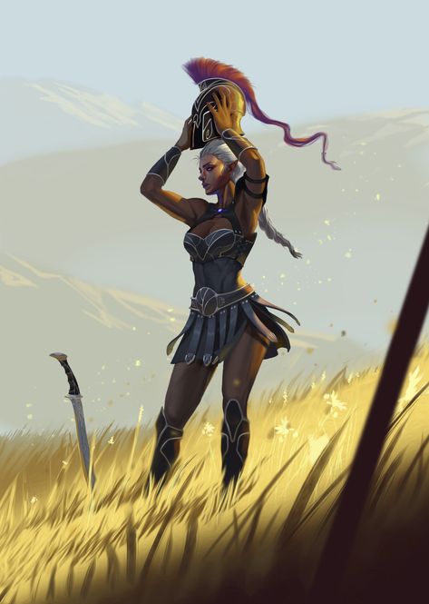 Elven spartan warrior - elf post - Imgur Female Hoplite, Amazon Warrior Art, Greek Warriors, Spartan Women, Elf Warrior, Amazon Warrior, Greek Warrior, Female Armor, Spartan Warrior