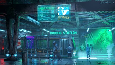 ArtStation - KODOHO STATION, Domenic Marrama Cyberpunk Space Station, Doomsday Aesthetic, Futuristic Anime, Cyberpunk Vibes, Cyberpunk Red, Cyberpunk 2020, Cyberpunk Aesthetic, Substance Painter, Interior Aesthetic