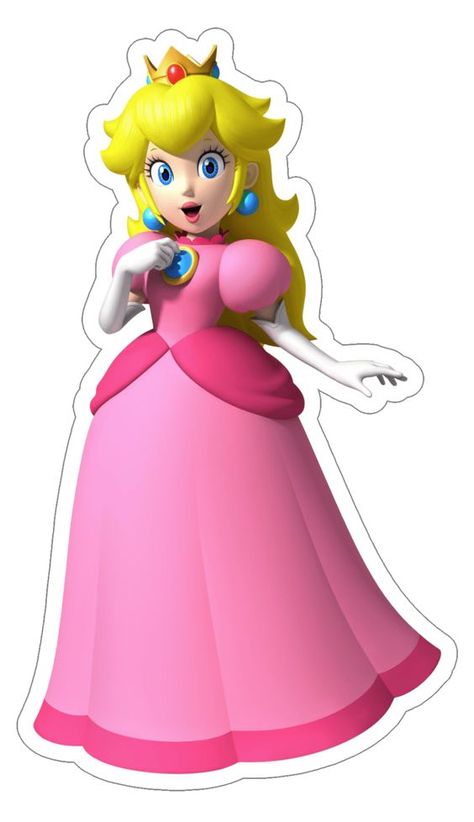 Super Mario Free, Mario Bros Png, Super Mario Peach, Super Mario Bros Party Ideas, Peach Mario Bros, Peach Party Decorations, Mario Png, Princess Peach Party, Mario Kart Party