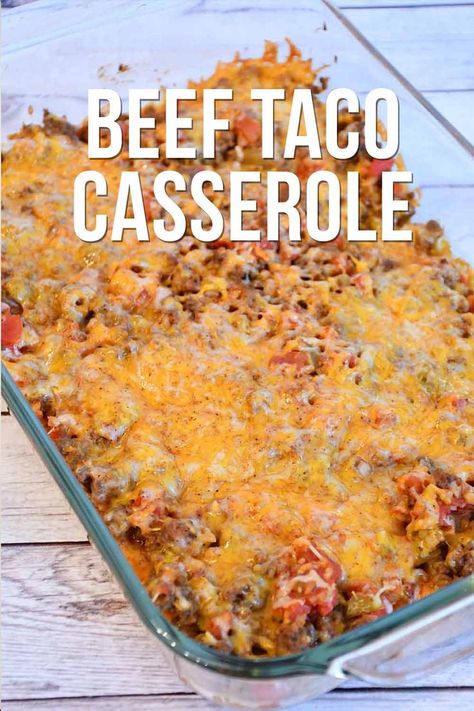 Baked Taco Casserole, Taco Casserole With Rice, Mexican Pasta Recipes, Taco Casserole Bake, Beef Taco Casserole, Easy Taco Casserole, Mexican Food Recipes Appetizers, Taco Dinner, Beef Taco