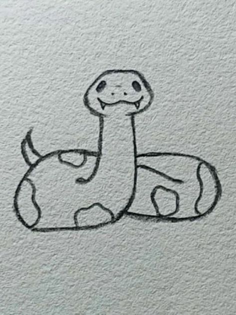 Snake Drawing, Easy Animal Drawings, Cute Easy Doodles, Goofy Drawing, Seni Dan Kraf, Cute Sketches, Easy Doodle Art, Fashion Sketch, Easy Doodles Drawings