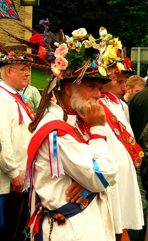 Morris Dancers, Rushbearing Festival, Halifax, UK 7 sep British Festival, Morris Dancers, British Village, Morris Dancing, Village Fete, Scarborough Fair, British Traditions, Northern England, Yorkshire Dales