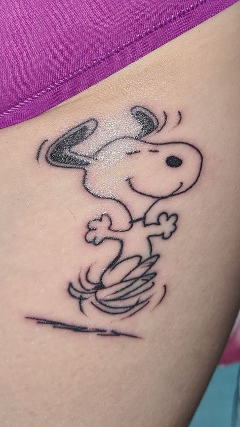 Snoopy Happy Dance, Dance Tattoo, Left Arm Tattoos, Snoopy Tattoo, Snoopy Dance, Dandelion Tattoo, Sick Tattoo, Zentangle Drawings, Happy Dance