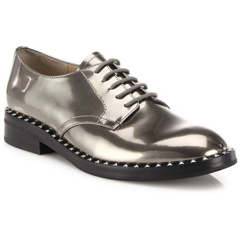 Ash Wonder Metallic Leather Lace-Up Oxfords (1,395 CNY) ❤ liked on Polyvore featuring shoes, oxfords, apparel & accessories, cargo, metallic oxfords, metallic leather shoes, leather oxfords, lace up shoes and ash shoes Metallic Oxfords, Ash Shoes, Shiny Shoes, Studded Loafers, Metallic Shoes, Oxford Dress Shoes, Metallic Heels, Leather Oxford Shoes, Only Shoes