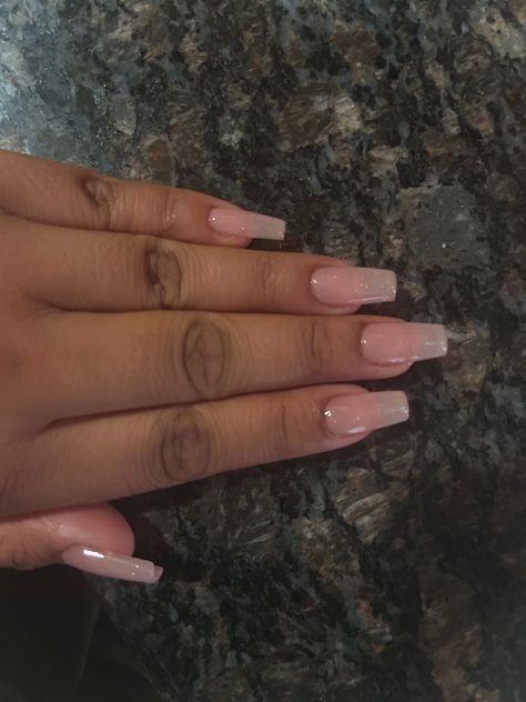 Medium Size Nails Acrylic Square, Gel Acrylic Nails Solid Color, Simple Transparent Nails, Square Nails Ideas Medium Simple, Basic Baddie Nails Medium, Acrylic Nails Plain Color Simple, Medium Square Nails Ideas, Medium Tapered Square Nails Designs, Pretty Square Nails Medium