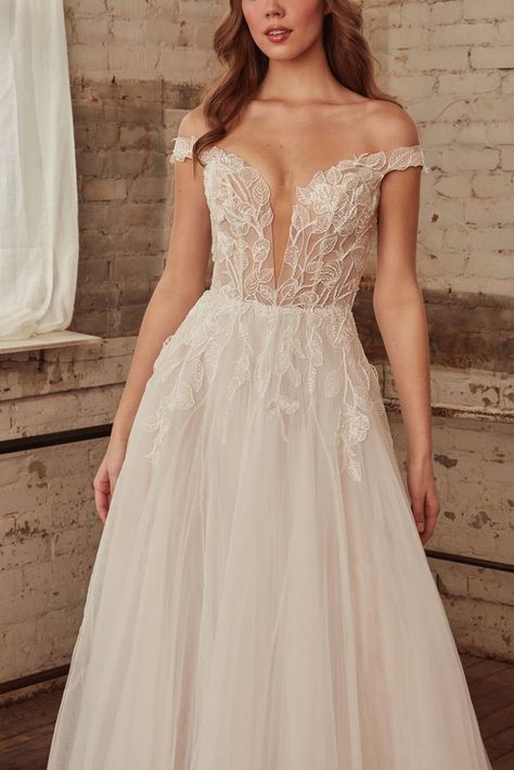 Wedding Dresses Beaded Bodice, Lace Bodice Wedding Dress, Plunging Neckline Wedding Dress, Free Wedding Dress, Barefoot Bride, Blush Wedding Dress, Off Shoulder Wedding Dress, Neck Wedding Dress, Aline Wedding Dress