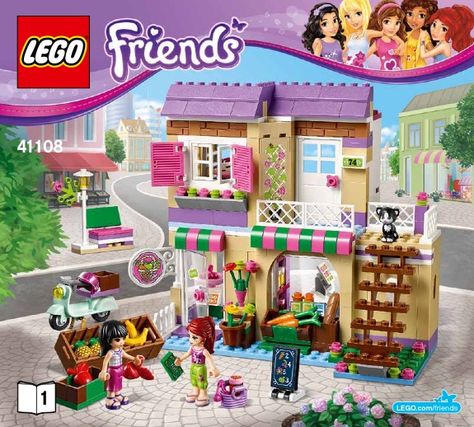 LEGO Heartlake Food Market Instructions 41108, Friends Lego City Display, Lego Friends Sets, Loving Family Dollhouse, Lego Girls, American Girl Doll House, Lego Diy, Lego Custom Minifigures, Lego Activities, Lego Games