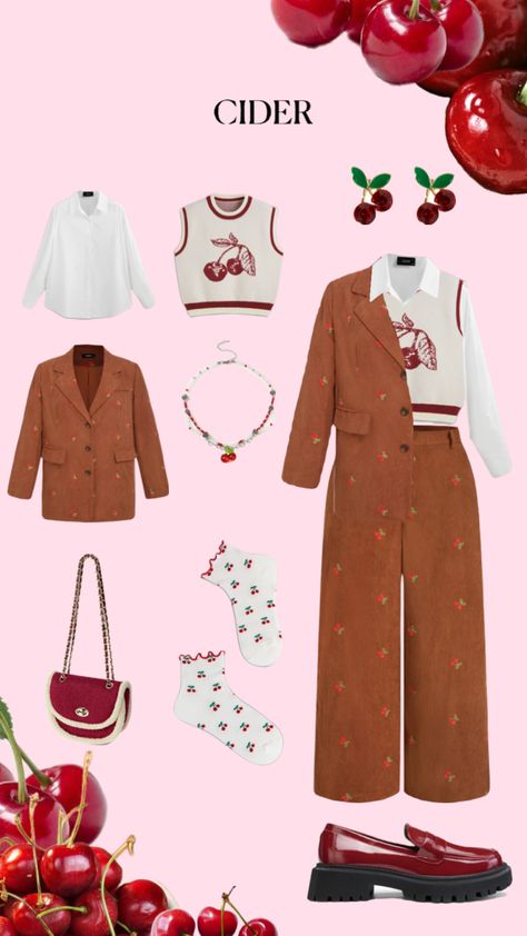 #cider #shopcider #inspo #cherry #cherryred #inspooutfit #cherryoutfit #cherrycider #cherryprint #ootd #fallaesthetic #autumnvibes Cider Outfits, Shop Cider, Cherry Print, Cherry Red, Fall Vibes, Cider, Outfit Inspirations, Cherry, Ootd