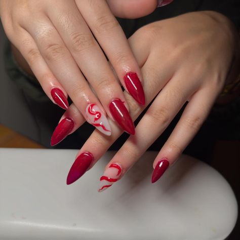 snake nails r back! Red Snake Nails, Snake Nails, Red Snake, Nails Red, Red Nails, Nail Ideas, Nail Designs, Nail Art, Nails